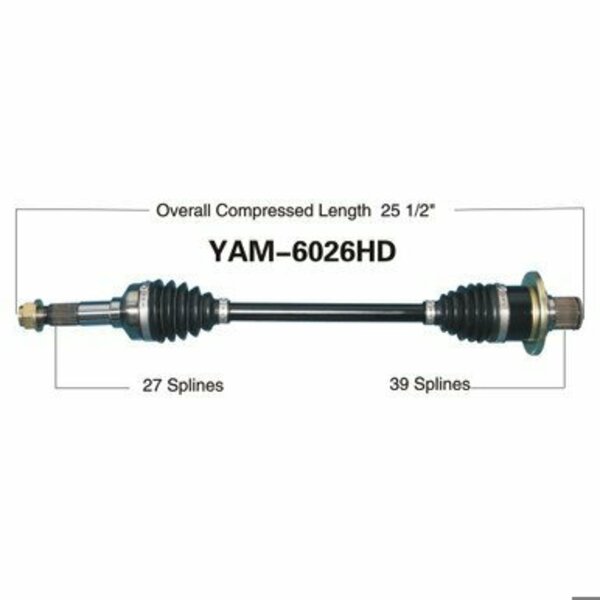 Wide Open Heavy Duty CV Axle for YAM HD REAR L/R YXR700F RHINO YAM-6026HD
